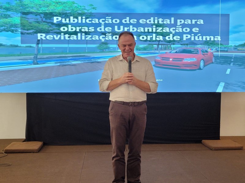 Governador anuncia edital para obras de urbanização e revitalização da orla de Piúma
