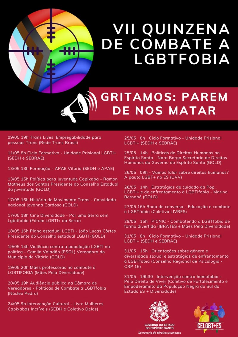 VII Quinzena de Combate à LGBTfobia tem programação diversa a partir desta sexta-feira (13)
