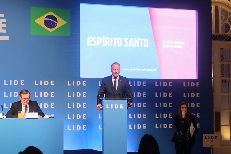 Casagrande fala sobre meio ambiente e potencialidades do Estado em evento na Inglaterra