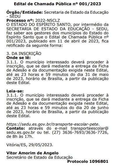 Sedu prorroga prazo para municípios aderirem recursos financeiros para a aquisição de veículos destinados ao transporte escolar