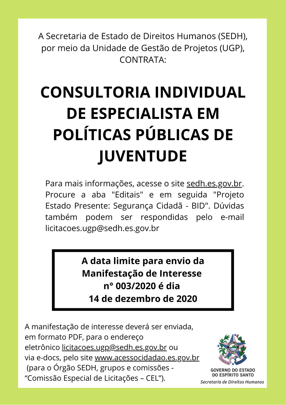 A Secretaria de Estado de Direitos Humanos (SEDH) -  (14)