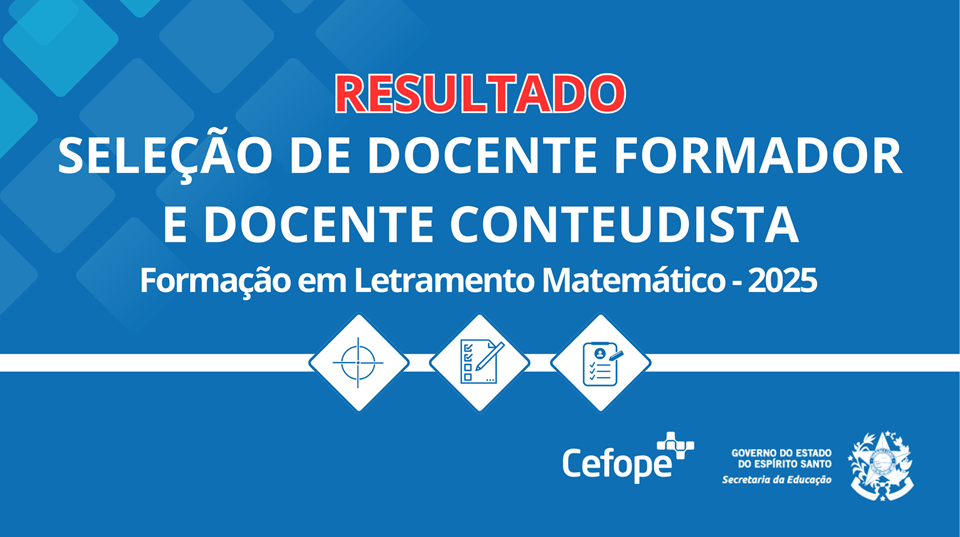 Cards - Site Sedu - Resultado - Seleção de Docente Formador e Docente Conteudista para a formação de Letramento Matemático-1