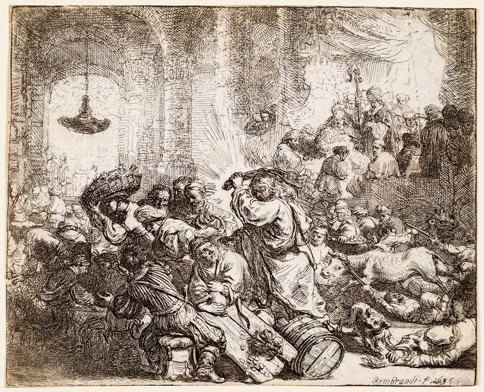 Christ driving the moneychangers from the Temple