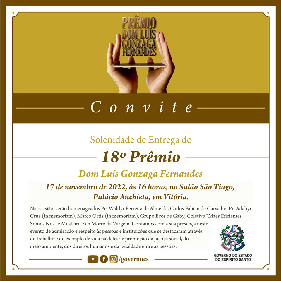Convite virtual Prêmio Dom Luís 2022