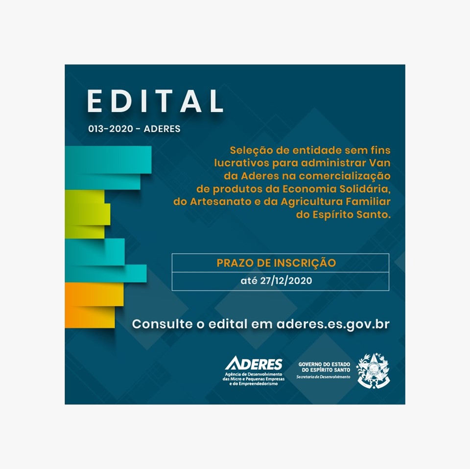 Edital de Chamamento Púlbico para entidades administrar Van da Aderes