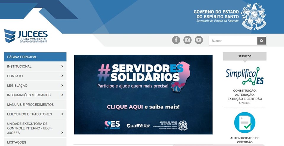 Novo site Junta Comercial