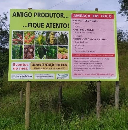 Placas alerta - HorizontES em Extensão-Crédito_Divulgação Incaper