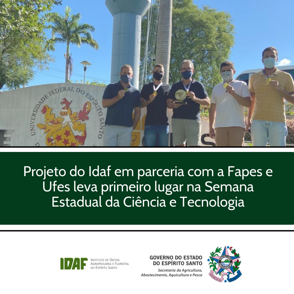 Projeto do Idaf em parceria com a Fapes e Ufes leva primeiro lugar na Semana Estadual da Ciência e Tecnologia