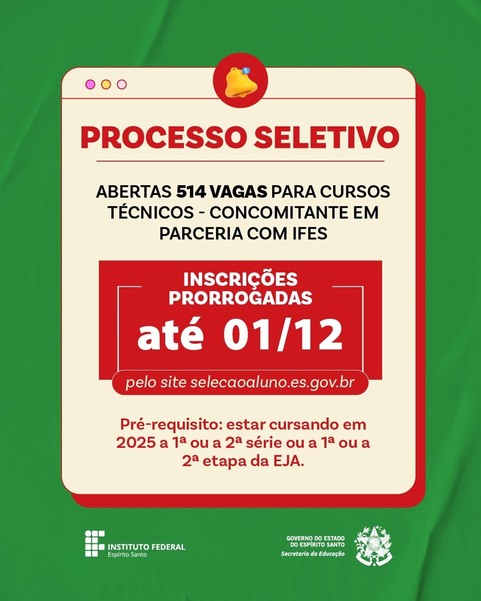 Prorrogadas-inscrições-Sedu-Ifes