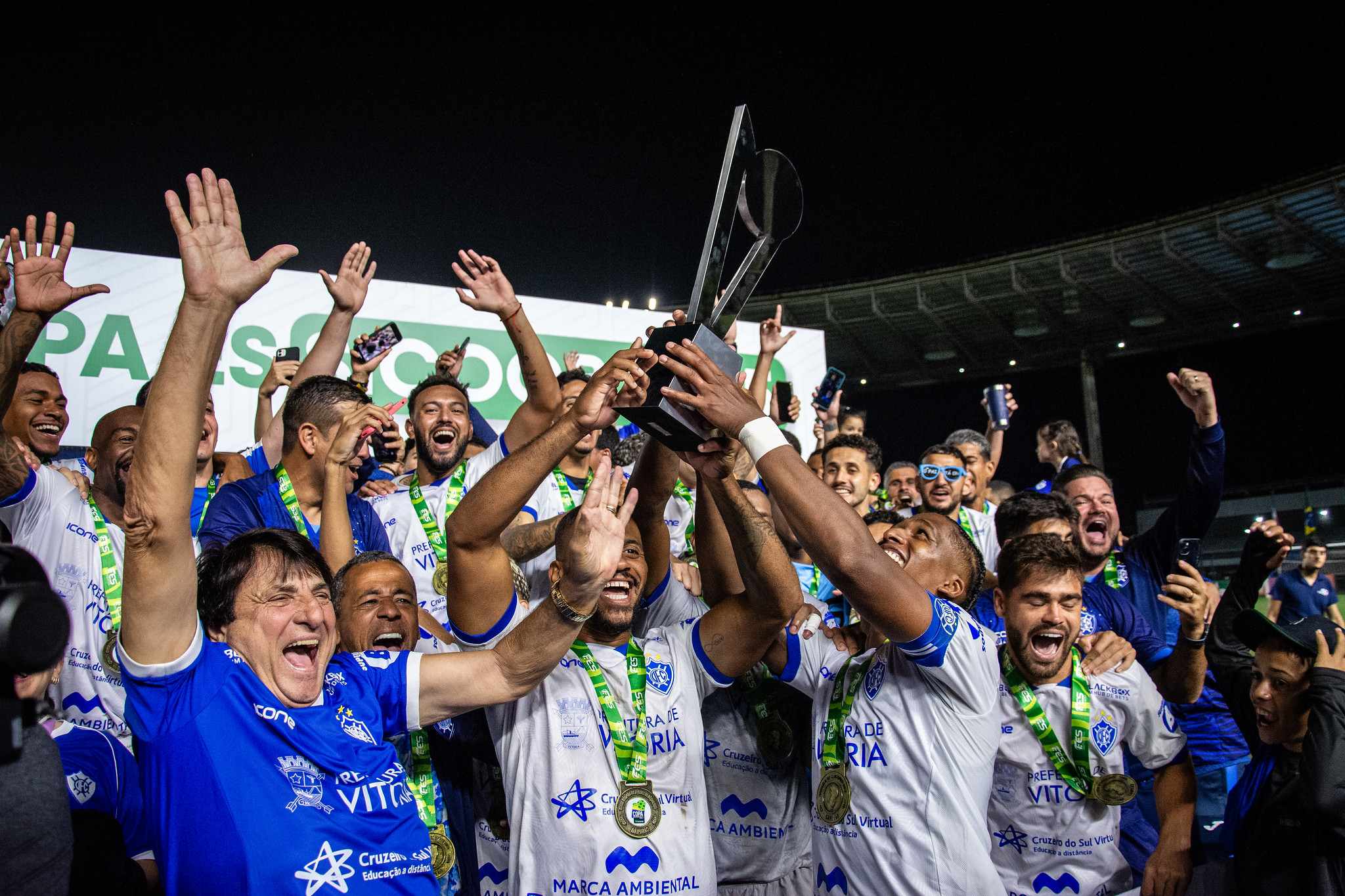 comemoracao vitoria copa es  credito Henrique Montovanelli FES|||Fotógrafo:Henrique Montovanelli/FES