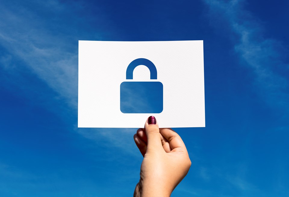 network-security-system-perforated-paper-padlock