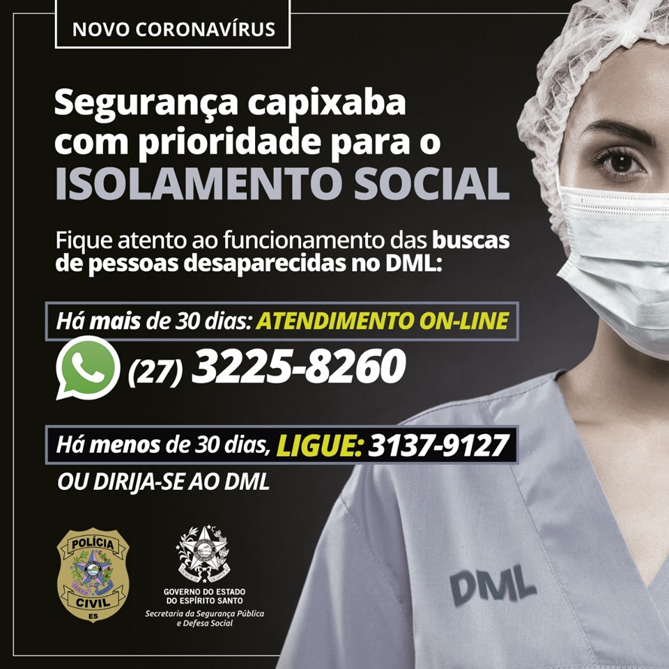 PCES disponibiliza busca por desaparecidos por meio de aplicativo de mensagens instantâneas